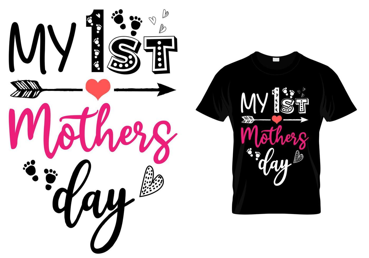 ma première typographie de conception de t-shirt pour la fête des mères vecteur