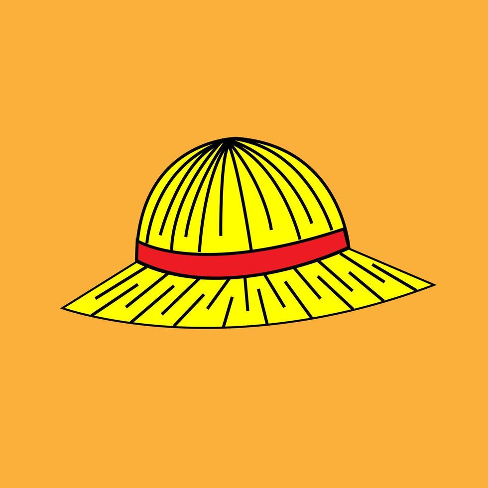 chapeau de paille en style cartoon plat. illustration vectorielle vecteur