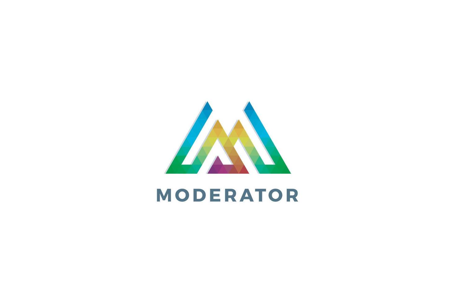 lettre m logo d'entreprise technologique du système de grille de modérateur coloré créatif vecteur
