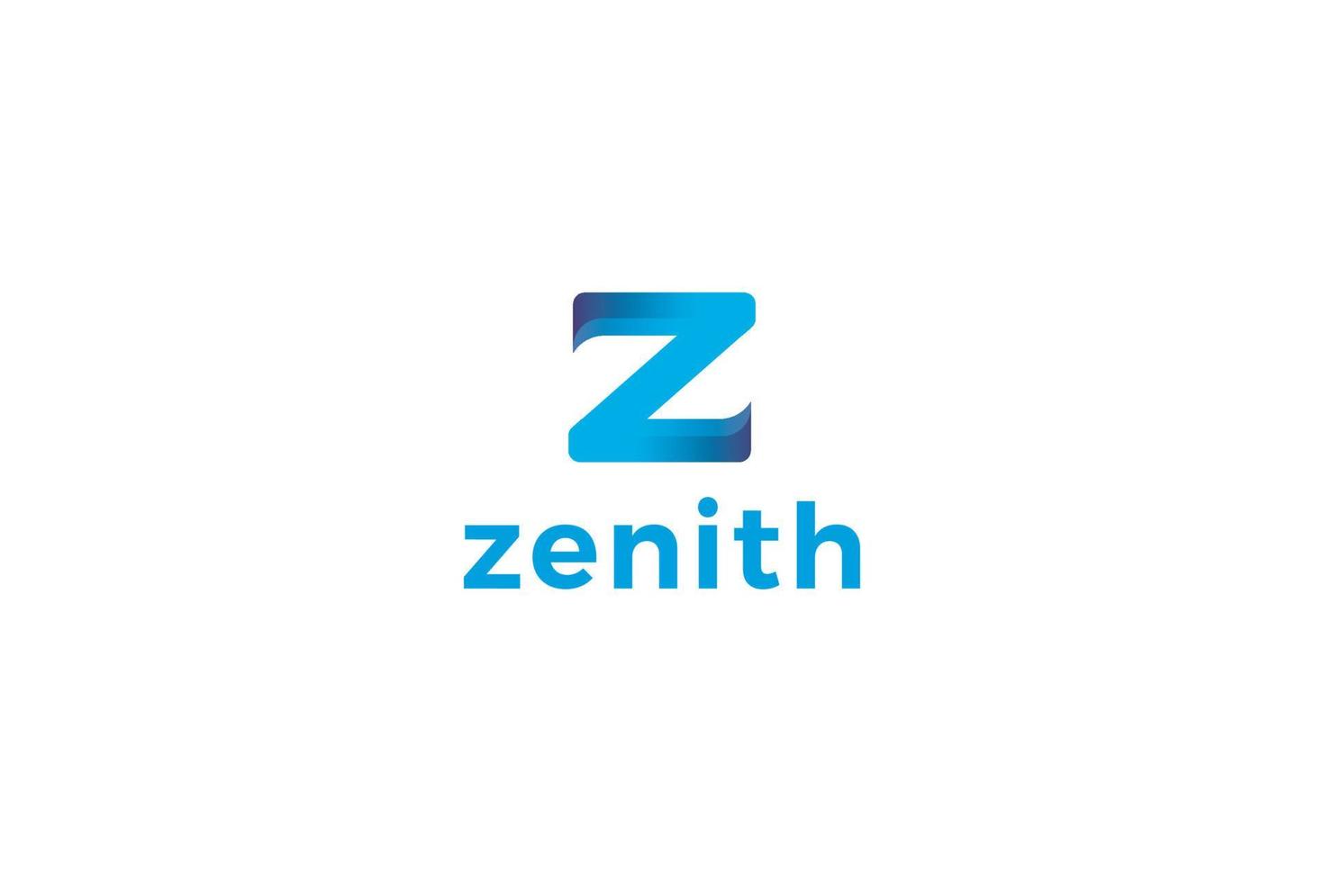 lettre z 3d couleur bleue logo de l'entreprise créative vecteur