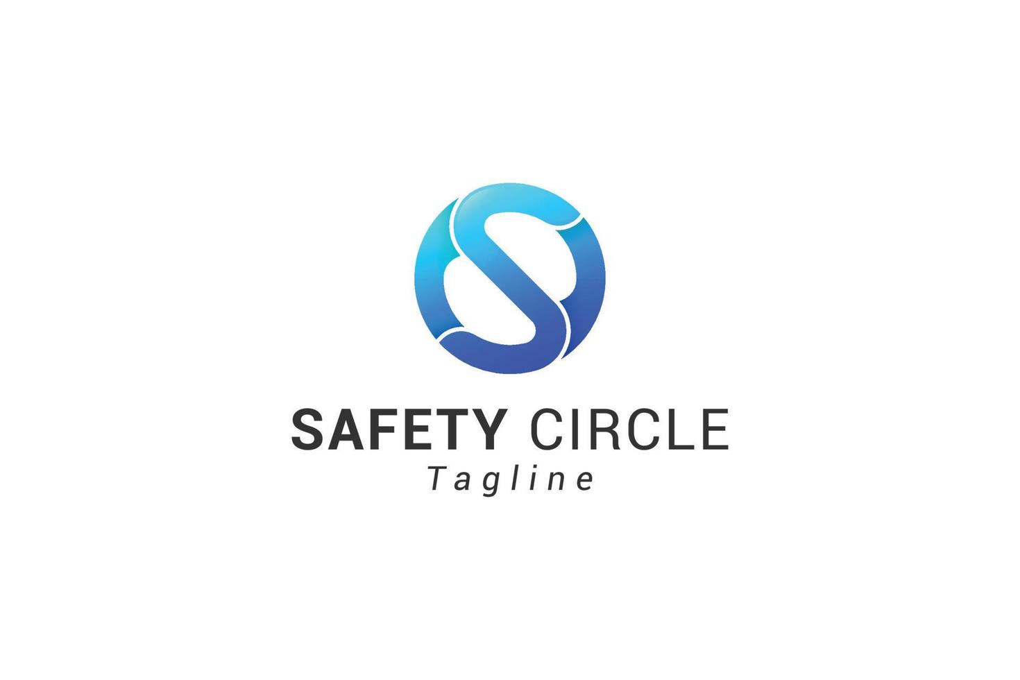 lettre s logo de cercle technologique brillant 3d créatif vecteur