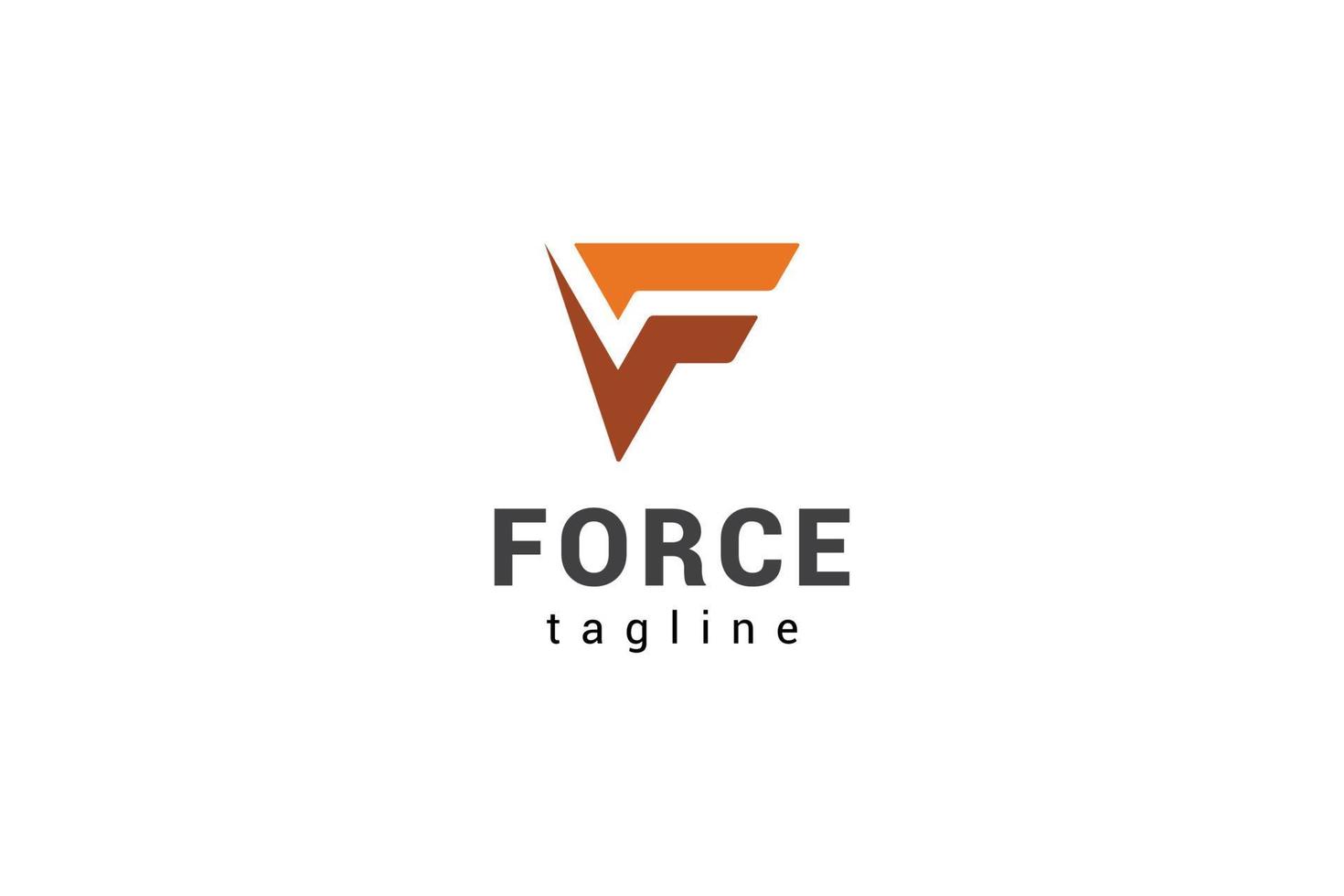 lettre f creative spark force logo technologique de couleur orange vecteur