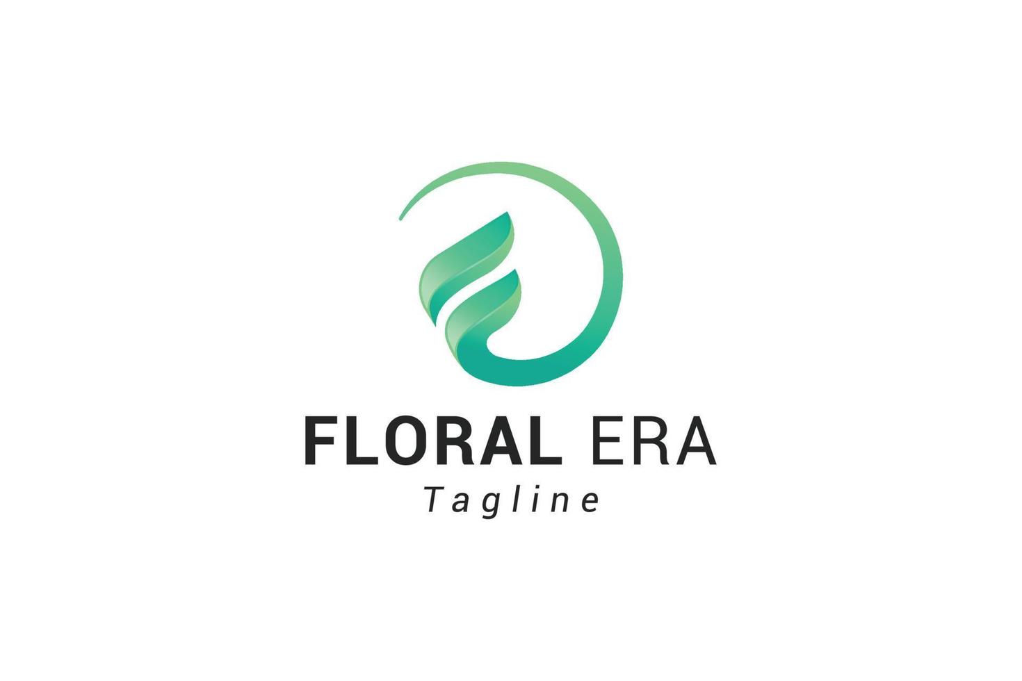 lettre f logo de la flore naturelle de couleur verte créative vecteur