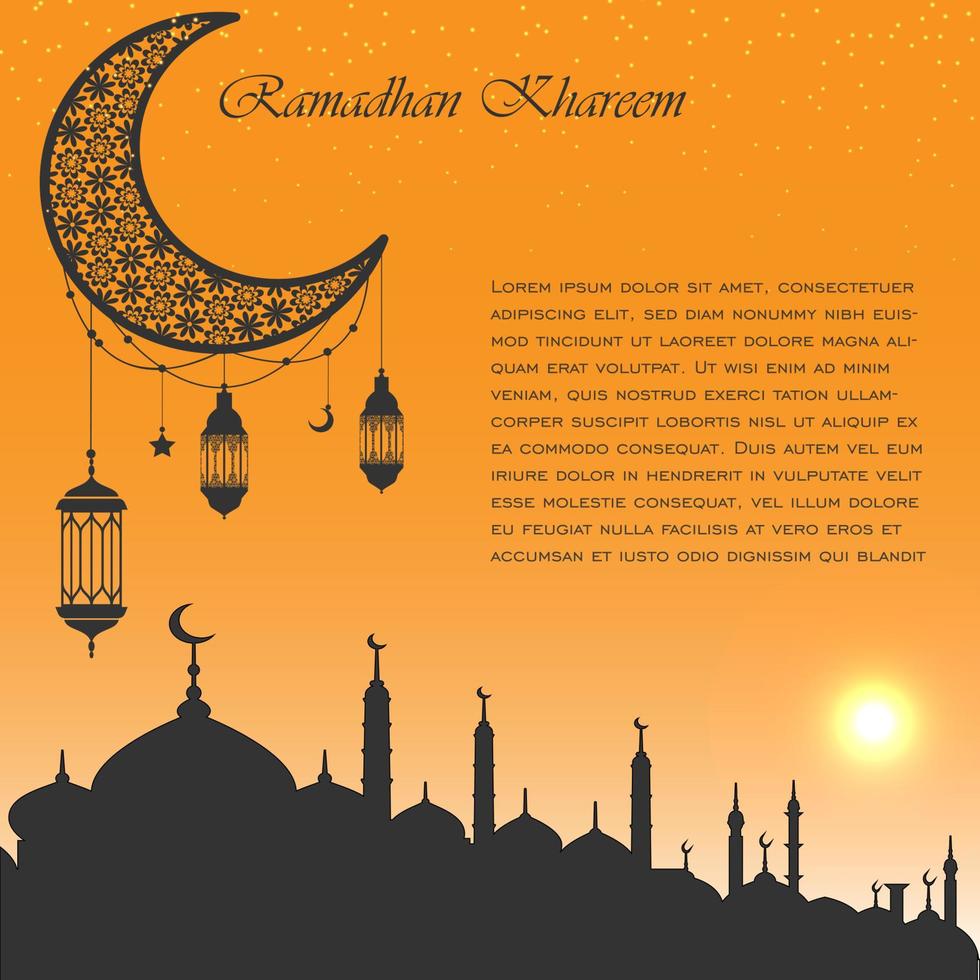 modèle de fond ramadan kareem, vecteur d'illustration islamique