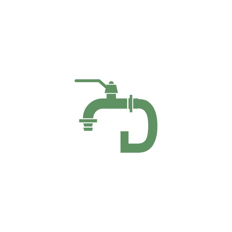 icône de robinet avec vecteur de conception de logo lettre d