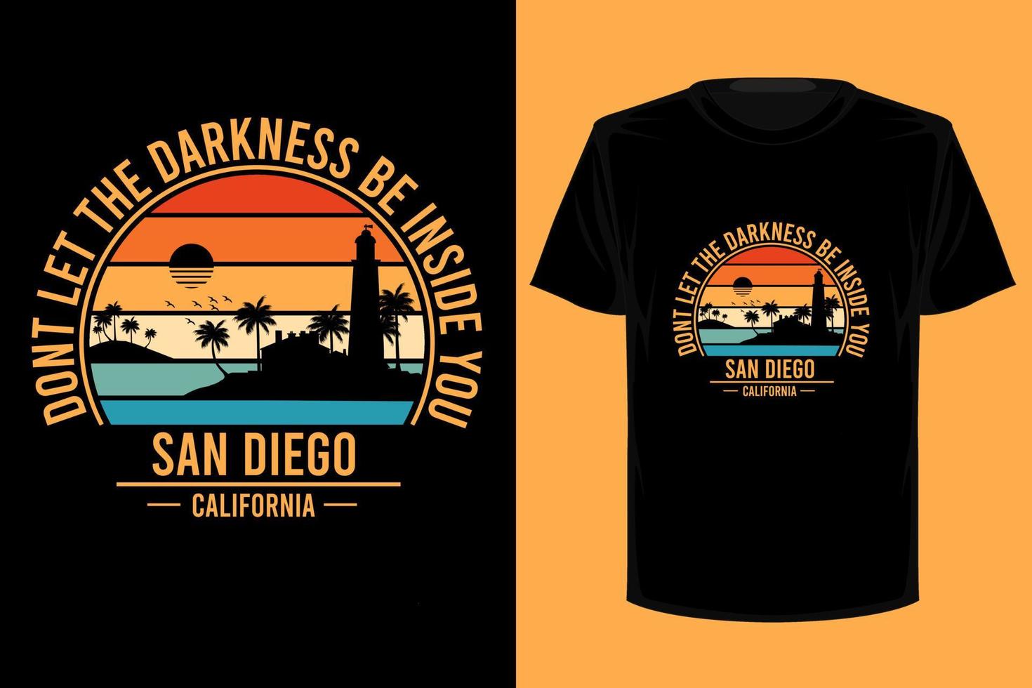 conception de t-shirt vintage rétro de san diego en californie vecteur