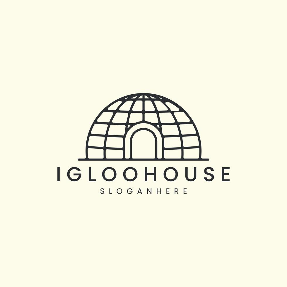 igloo maison dessin au trait style logo icône modèle design.ice,igluit, illustration vectorielle vecteur