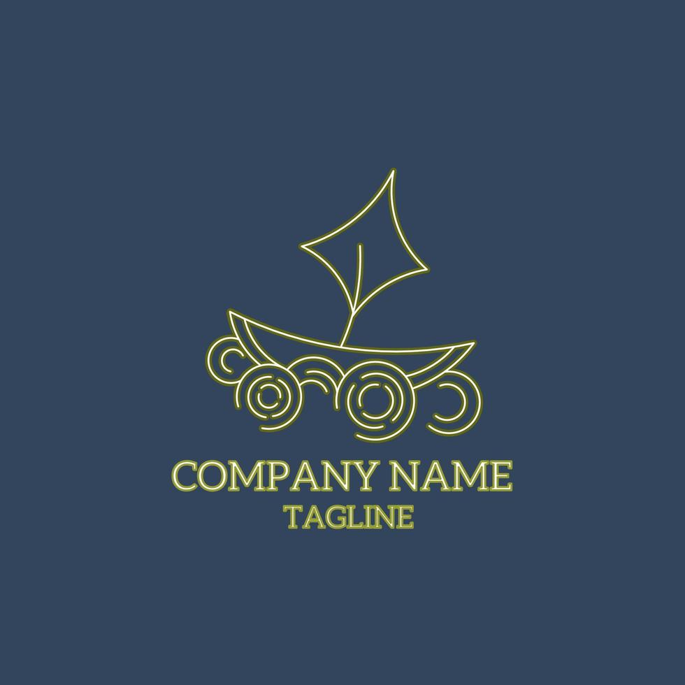 création de logo icône bateau traditionnel abstrait vecteur