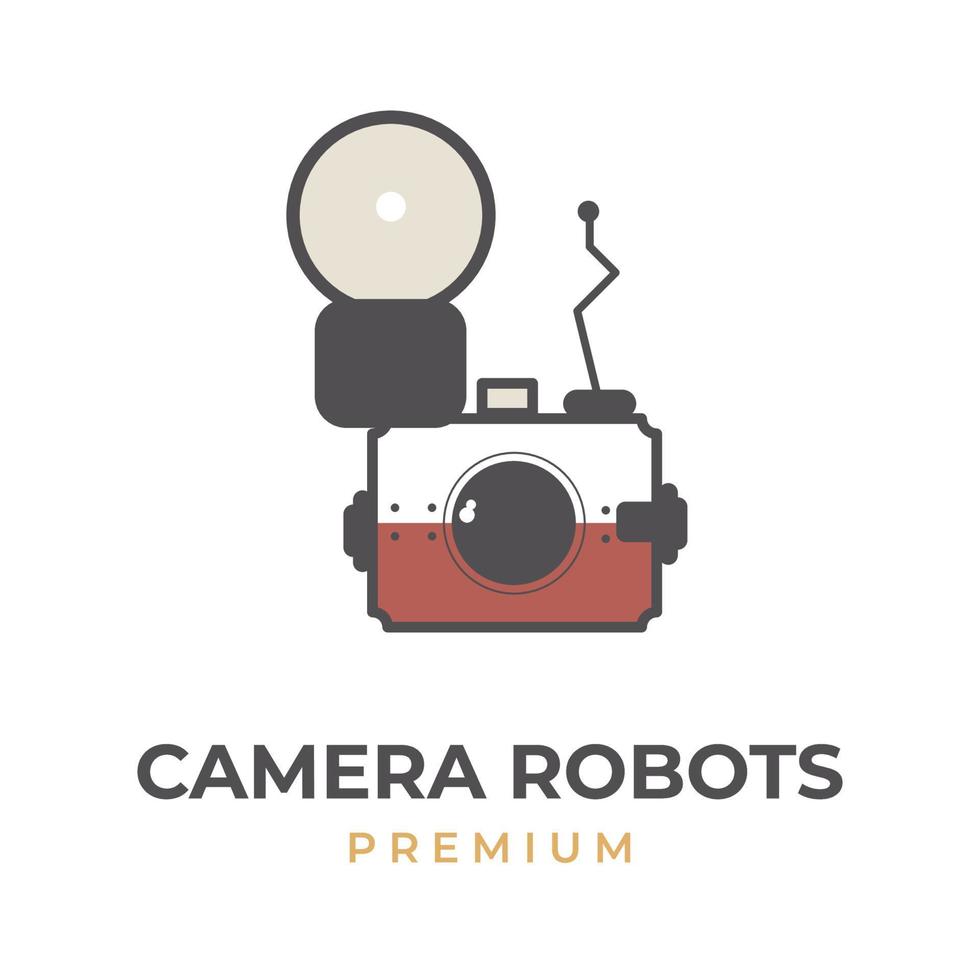 robot logo appareil photo grand format vecteur