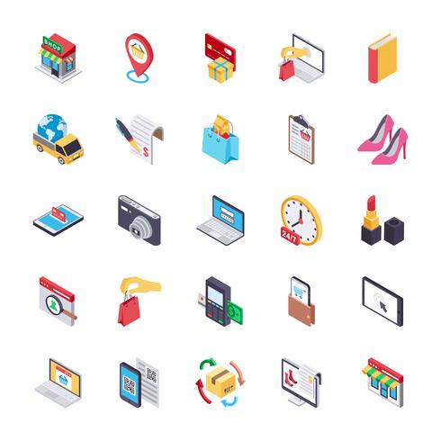 E Commerce et Shopping Flat Icons vecteur