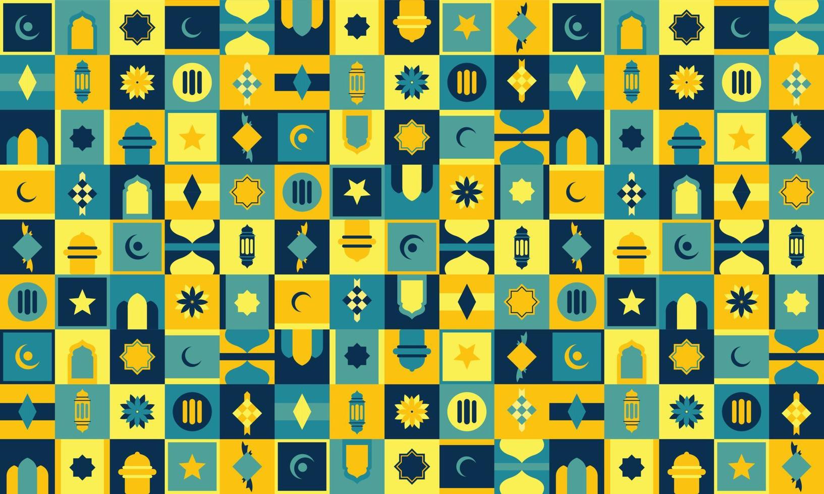 plat géométrique fond eid al fitr vecteur abstrait ramadan kareem fond d'écran mosaïque mubarak art