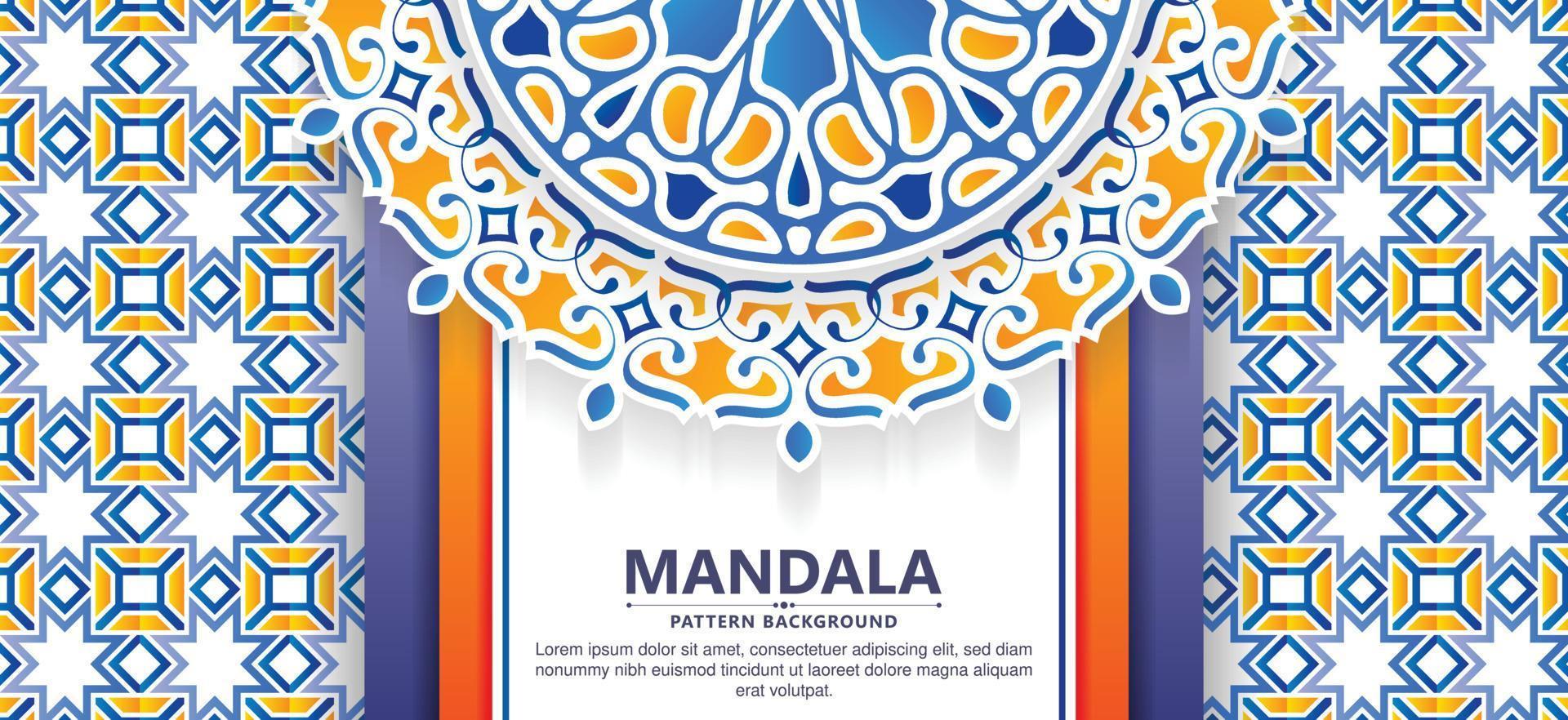 fond de mandala décoratif coloré vecteur