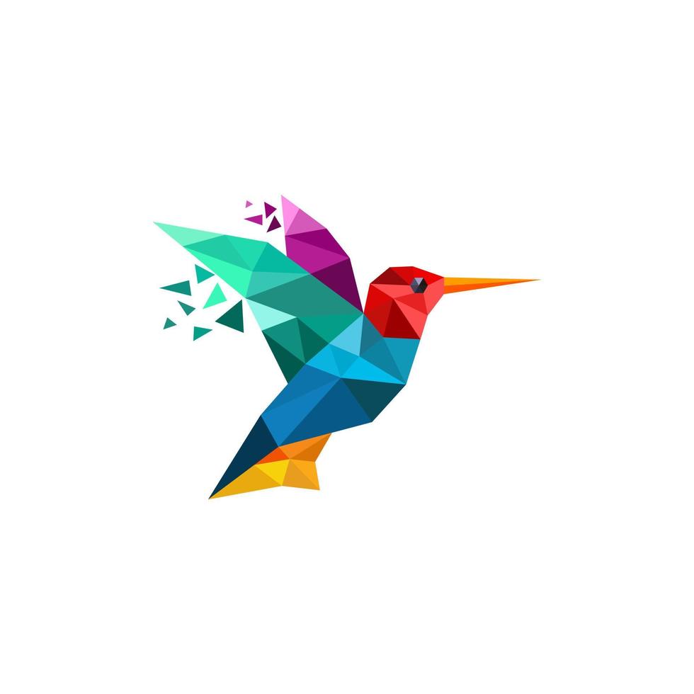 logo tech colibri, modèle de logo oiseau numérique vecteur