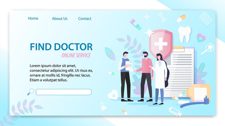 Trouver un service de médecin en ligne vecteur