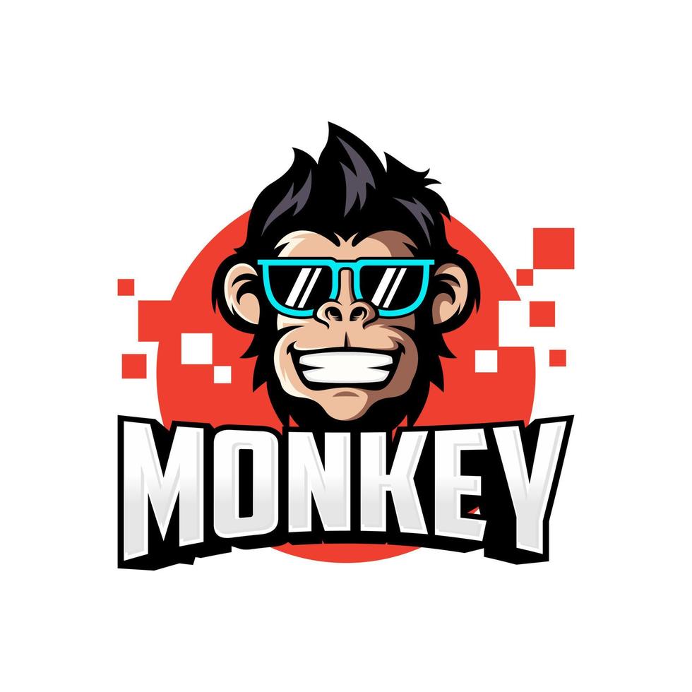 illustrateur de vecteur de conception de logo de singe cool