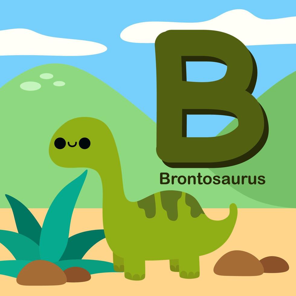 illustrations de dessin animé mignon avec alphabet dinosaure 26 vecteur