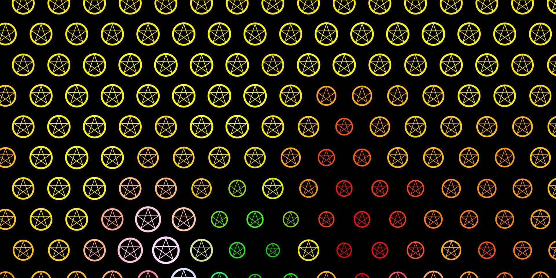 fond de vecteur multicolore sombre avec des symboles occultes.