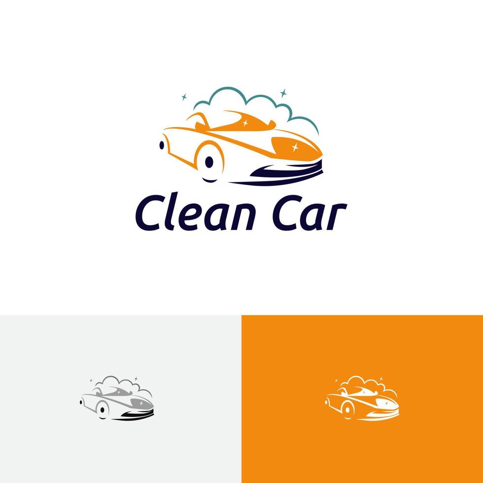 nettoyer le lavage de voiture silhouette lave-auto mousse de savon service automatique logo abstrait vecteur