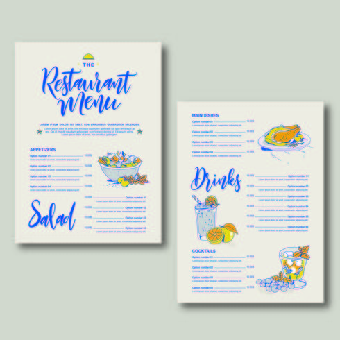 Modèle de menu de restaurant élégant vecteur