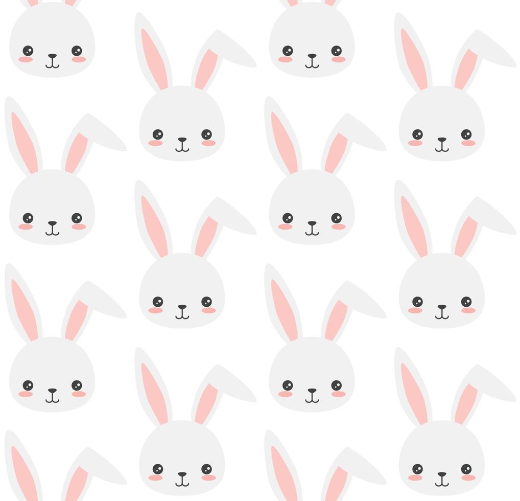 motif vectoriel de lapin mignon dans le style kawaii. impression sans couture de lapin enfantin.