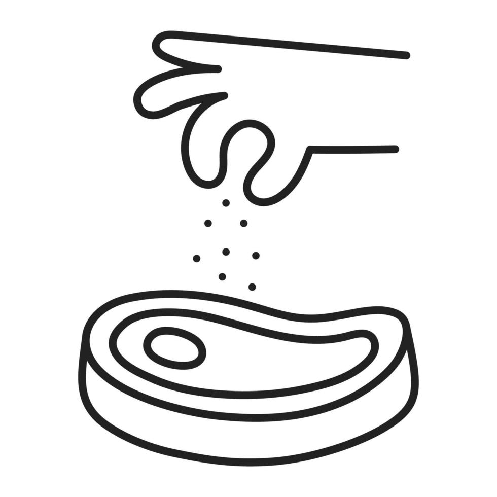 bifteck. icône de cuisine doodle dessinés à la main. vecteur