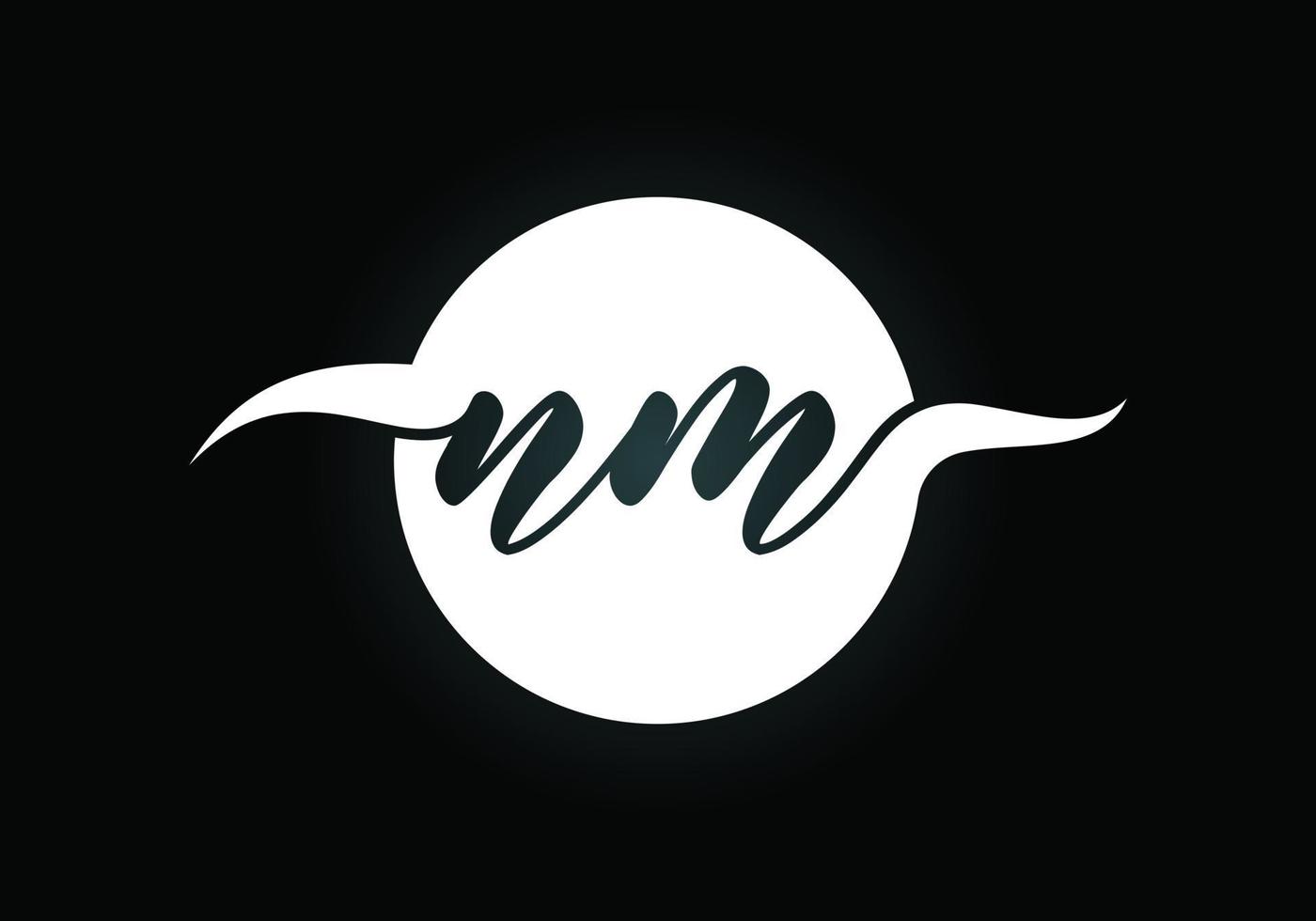 modèle de vecteur de conception de logo lettre monogramme initial nm. création de logo de lettre nm