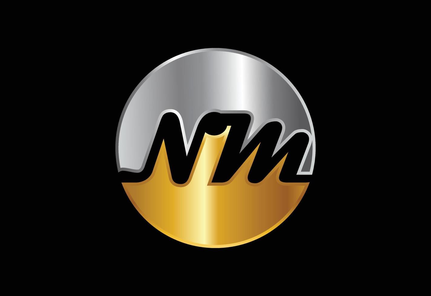 modèle de vecteur de conception de logo lettre monogramme initial nm. création de logo de lettre nm