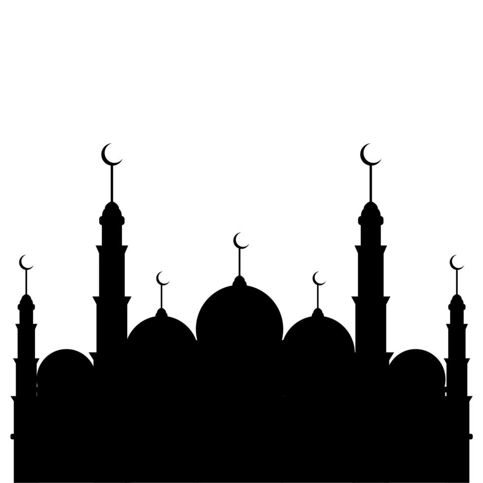 silhouette d'illustration de mosquée vecteur