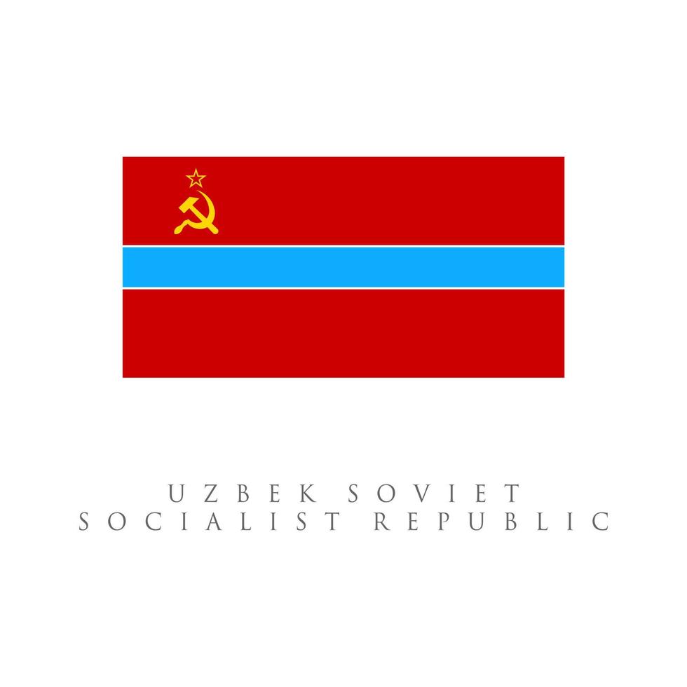 drapeau de la république socialiste soviétique d'ouzbek. isolé sur fond blanc vecteur