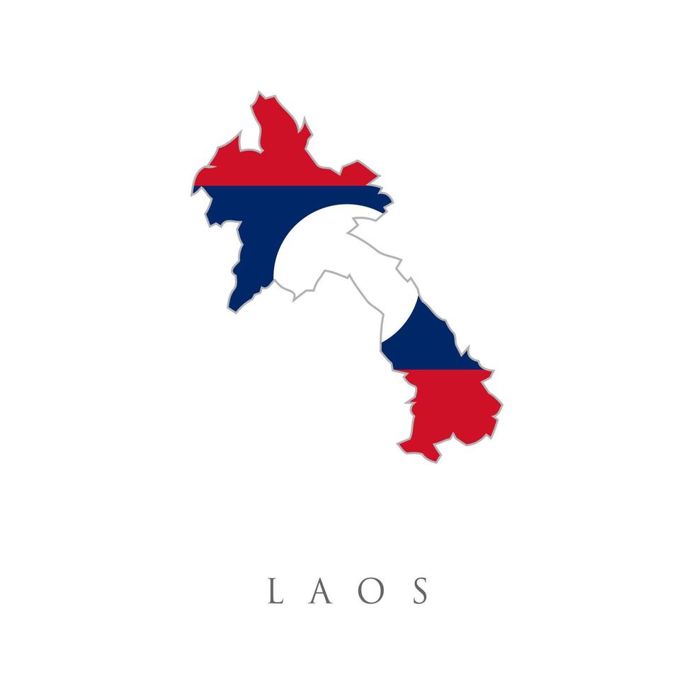 le drapeau national du laos. carte détaillée du laos avec le drapeau du pays. carte et drapeau national du laos, carte du laos avec drapeau isolé sur fond blanc, illustration vectorielle drapeau et carte du laos vecteur
