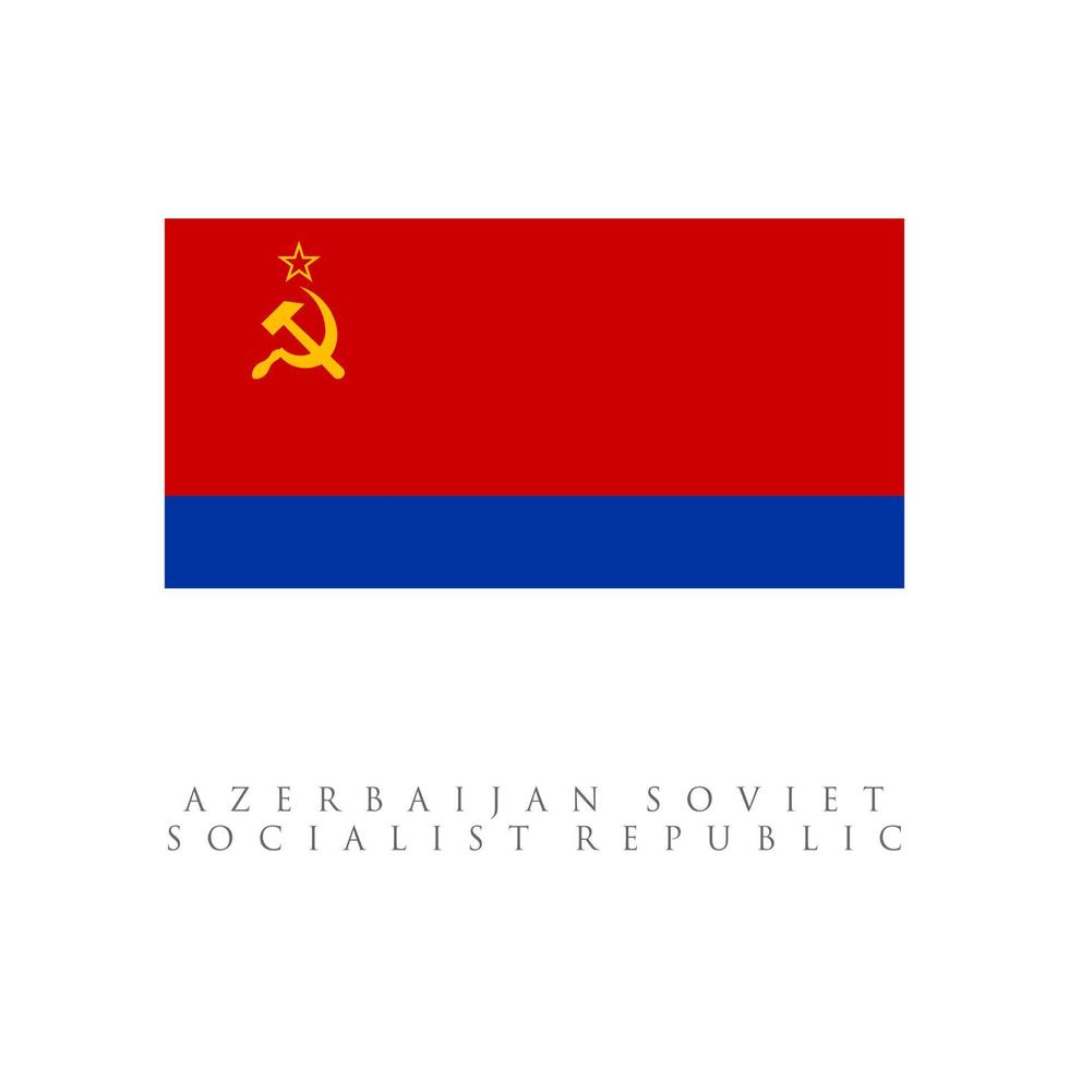 drapeau de la république socialiste soviétique d'azerbaïdjan. isolé sur fond blanc vecteur