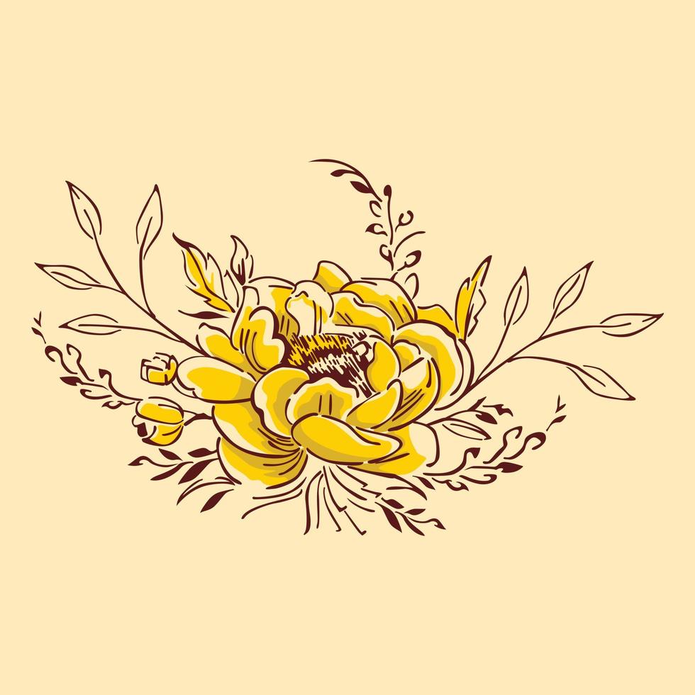 illustration vectorielle d'icône de fleur rose rétro vecteur