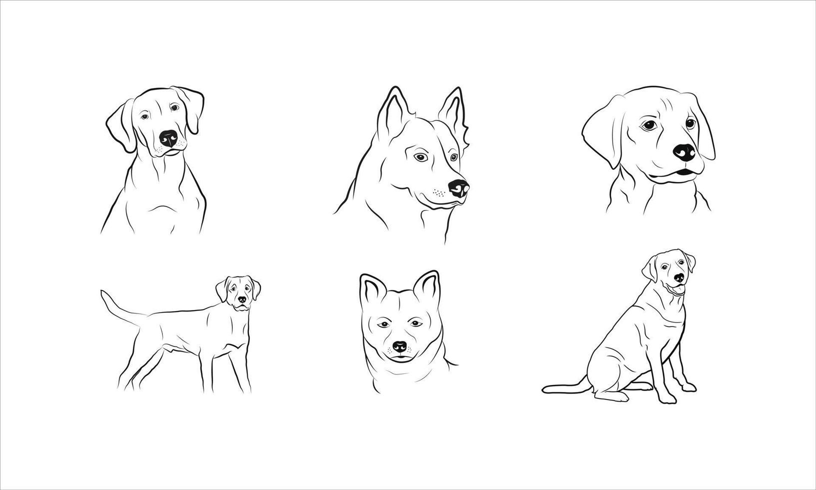 icône de contour de chien. illustration vectorielle pour animaux de compagnie. symbole canin isolé. vecteur