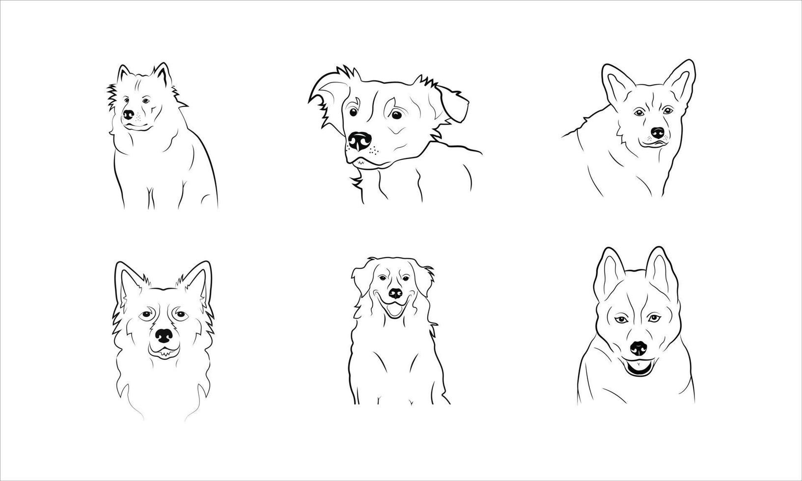 icône de contour de chien. illustration vectorielle pour animaux de compagnie. symbole canin isolé. vecteur