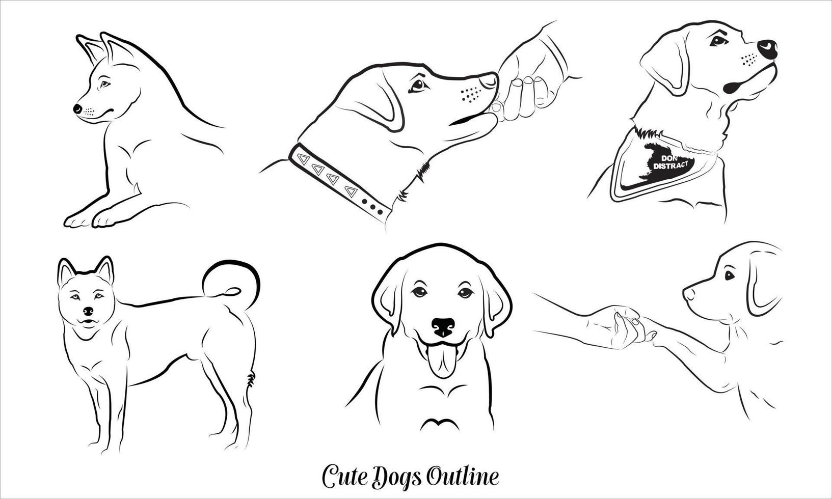 icône de contour de chien. illustration vectorielle pour animaux de compagnie. symbole canin isolé. vecteur