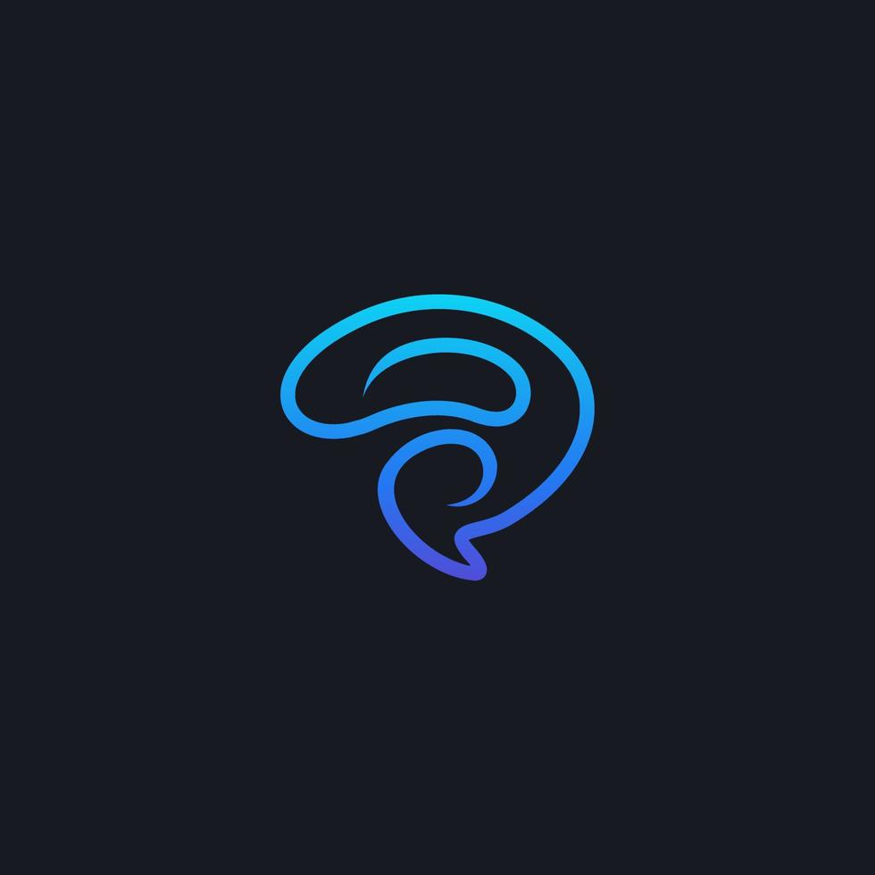 cerveau logo vecteur icône ligne illustration