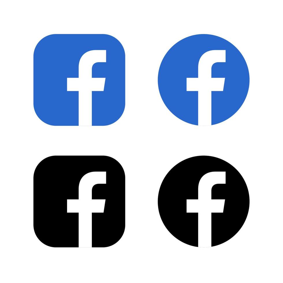 icône facebook logo facebook, vecteur de jeu d'icônes de symbole facebook