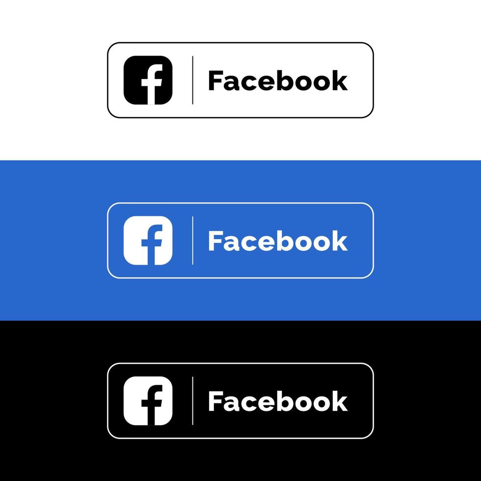 icône facebook logo facebook, vecteur de jeu d'icônes de symbole facebook