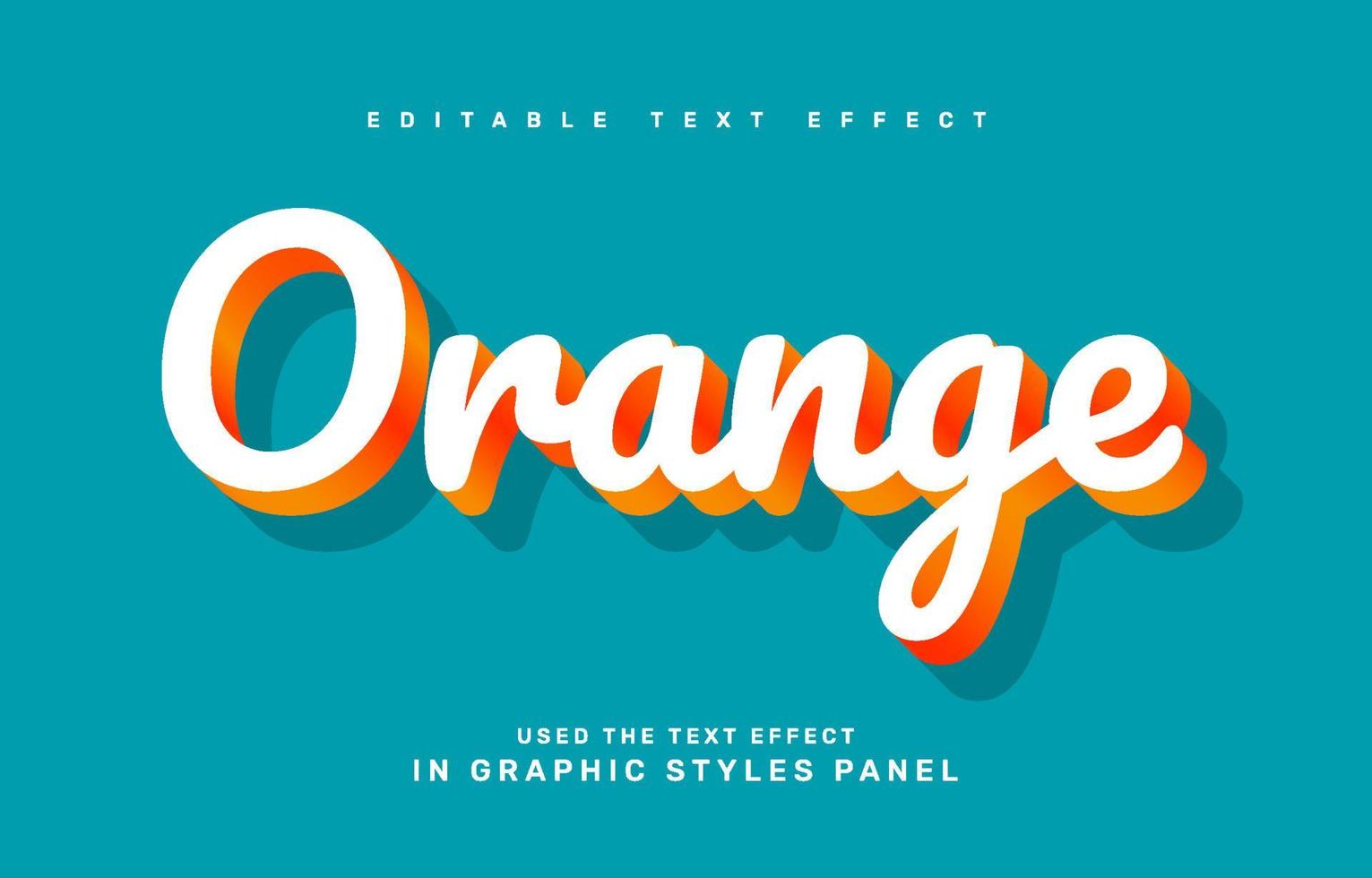 modèle d'effet de texte modifiable orange vecteur