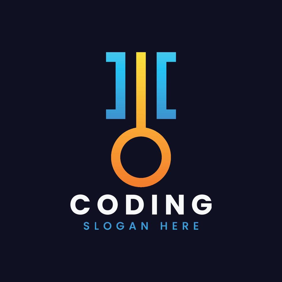 création de logo de codage de programmation moderne abstrait créatif, modèle de logo de codage dégradé coloré vecteur