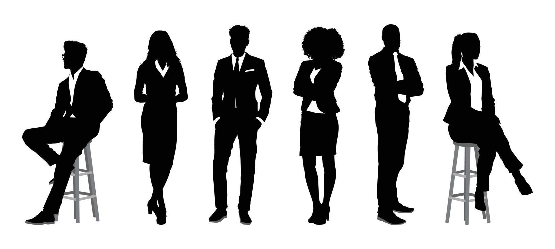 silhouettes de gens d'affaires individuels vecteur