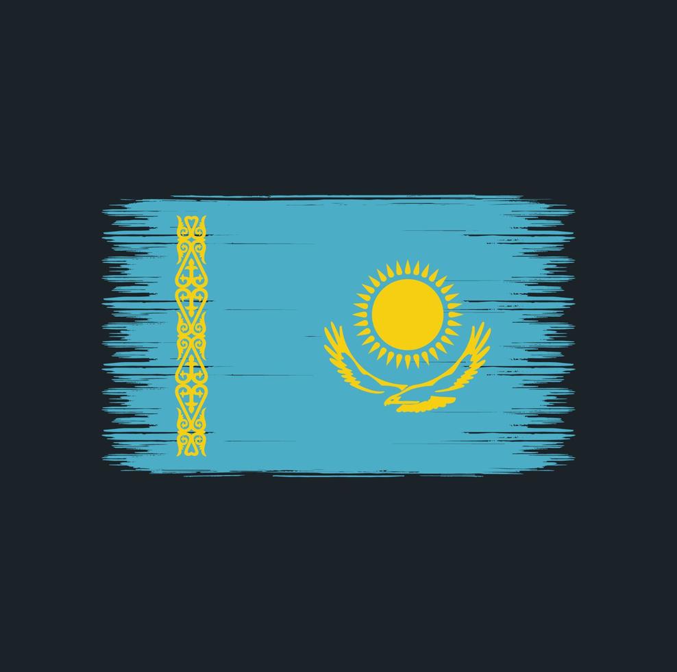 coups de pinceau du drapeau du kazakhstan. drapeau national vecteur