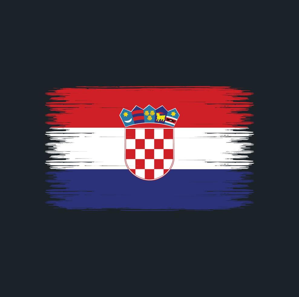 coups de pinceau du drapeau de la croatie. drapeau national vecteur