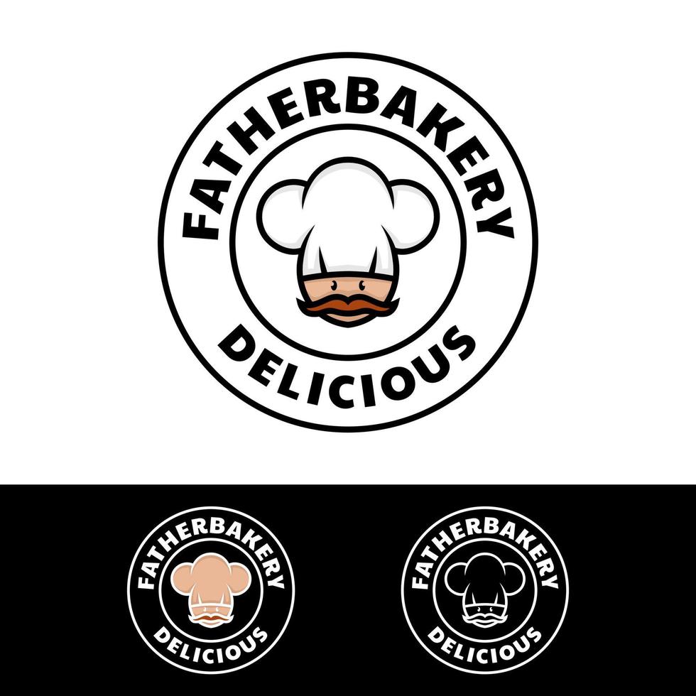 père boulangerie mascotte logo design illustration vecteur