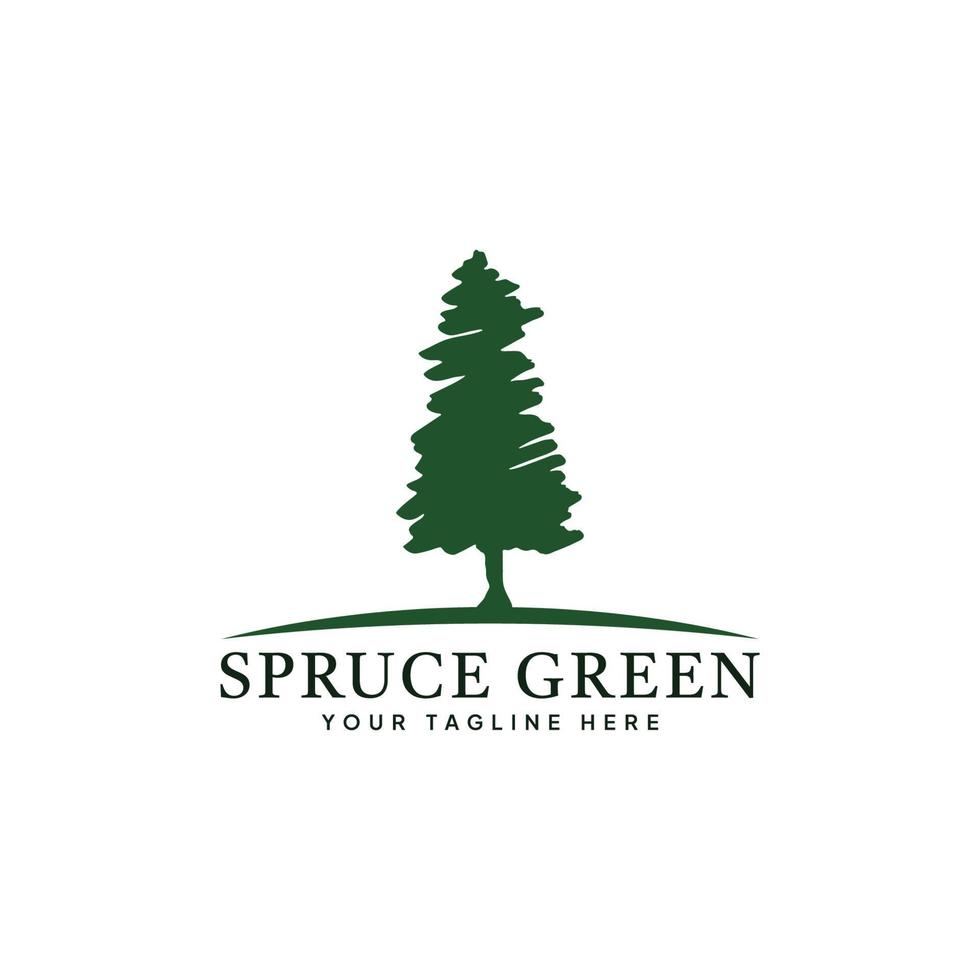 vecteur de logo sapin vert, logo épinette