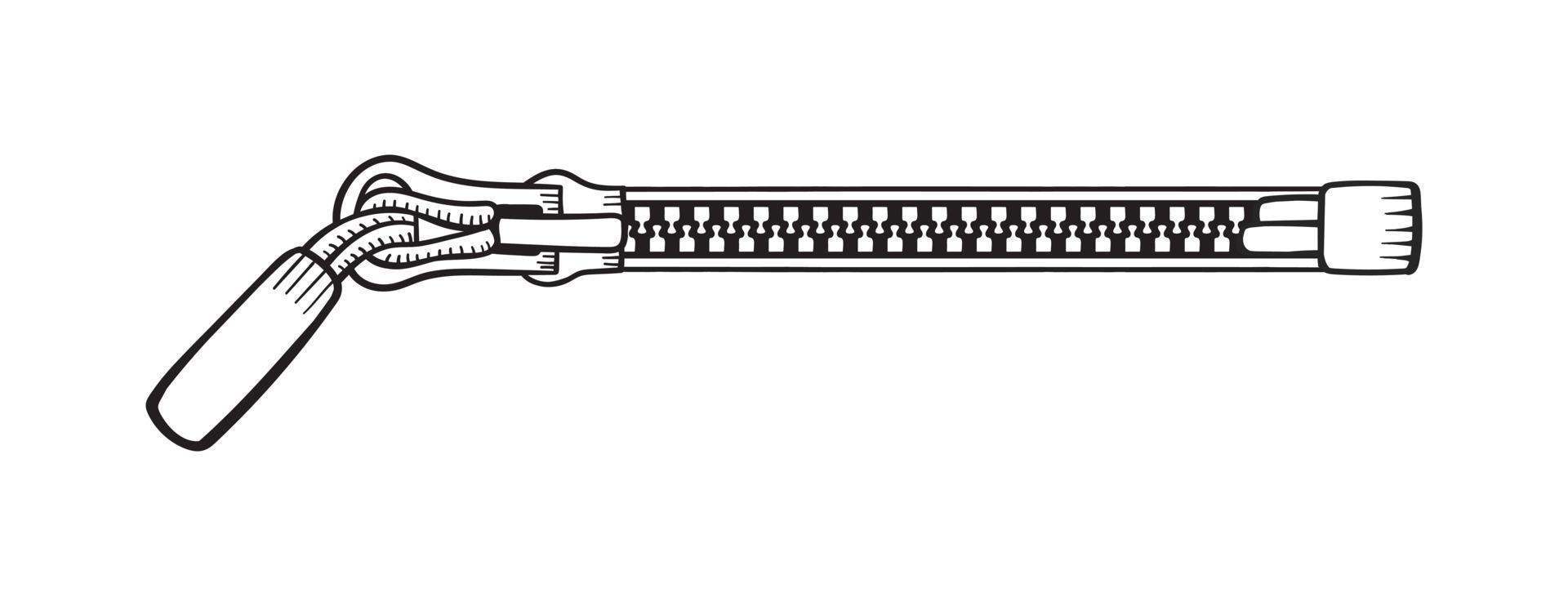 fermeture à glissière dessinée à la main fermée isolée. illustration vectorielle de dessin au trait sur fond blanc vecteur