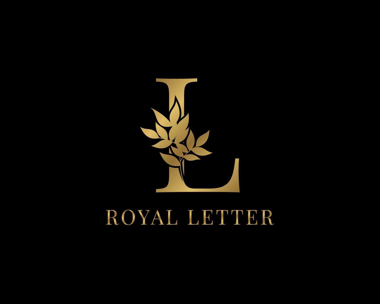 lettre royale dorée vintage décorative de luxe l vecteur