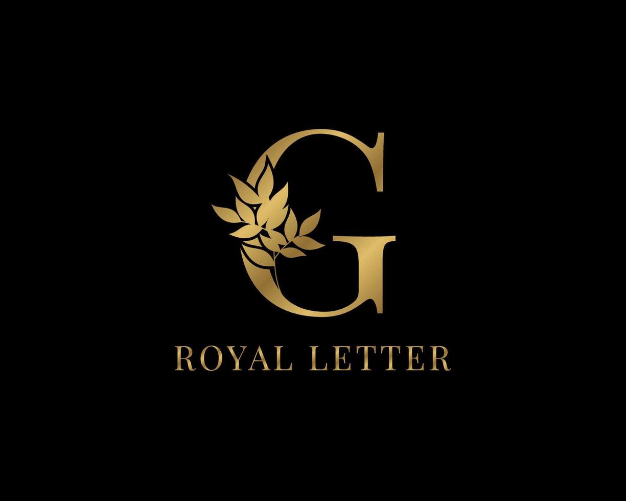 lettre royale dorée vintage décorative de luxe g vecteur