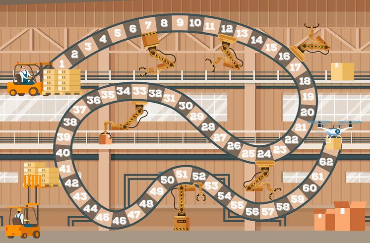 Processus d&#39;emballage en entrepôt Préparation à l&#39;expédition vecteur