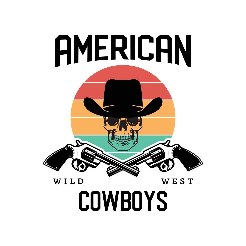 t-shirt cowboy vintage vector t-shirt, style rétro vintage pro vector. logo de rodéo du Far West, affiche.